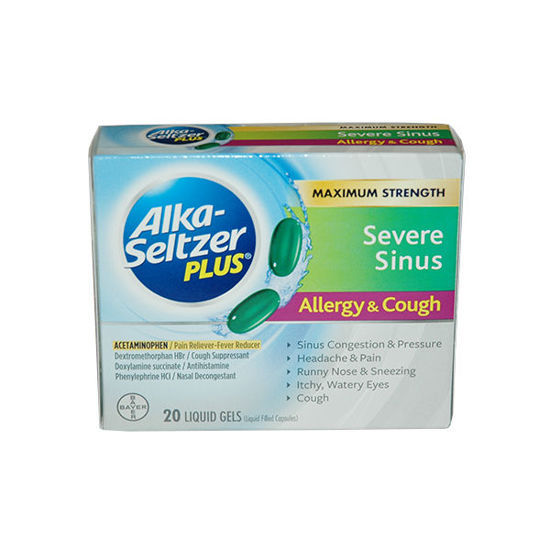 Picture of Alka Seltzer Plus Severe Sinus Congestion LiquiGels 20/Ct