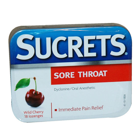 Picture of Sucrets sore throat cherry lozenges 18 ct.