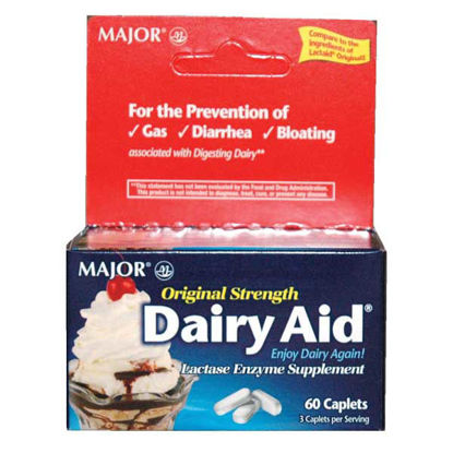 Picture of Dairy aid original strength caplets 60 ct.