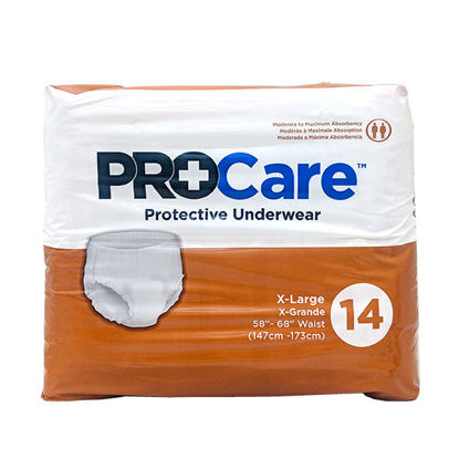 Picture of Protective underwear size XL 14 ct. fits waist size: 58 in. - 68 in.