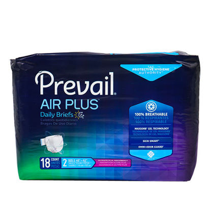 Picture of Prevail air plus large daily briefs with tabs 18 ct. waist size: 45 in. – 62 in.