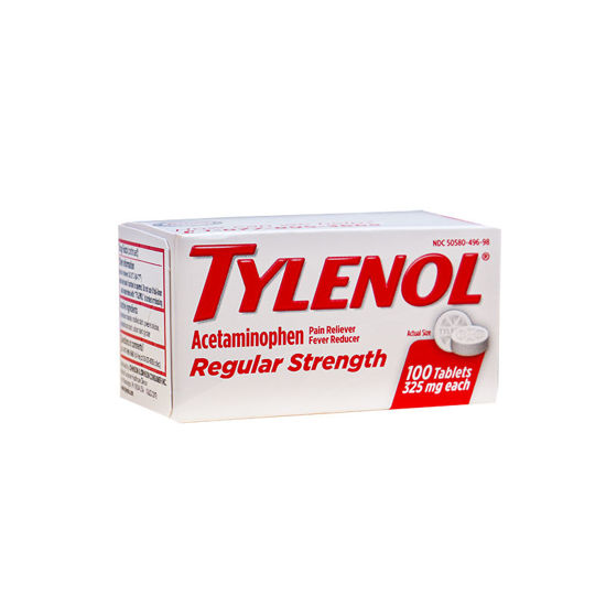 Picture of Tylenol regular strength tablets 325mg 100 ct.